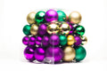 62 Pack of Green, Purple, and Gold Assorted Ornaments