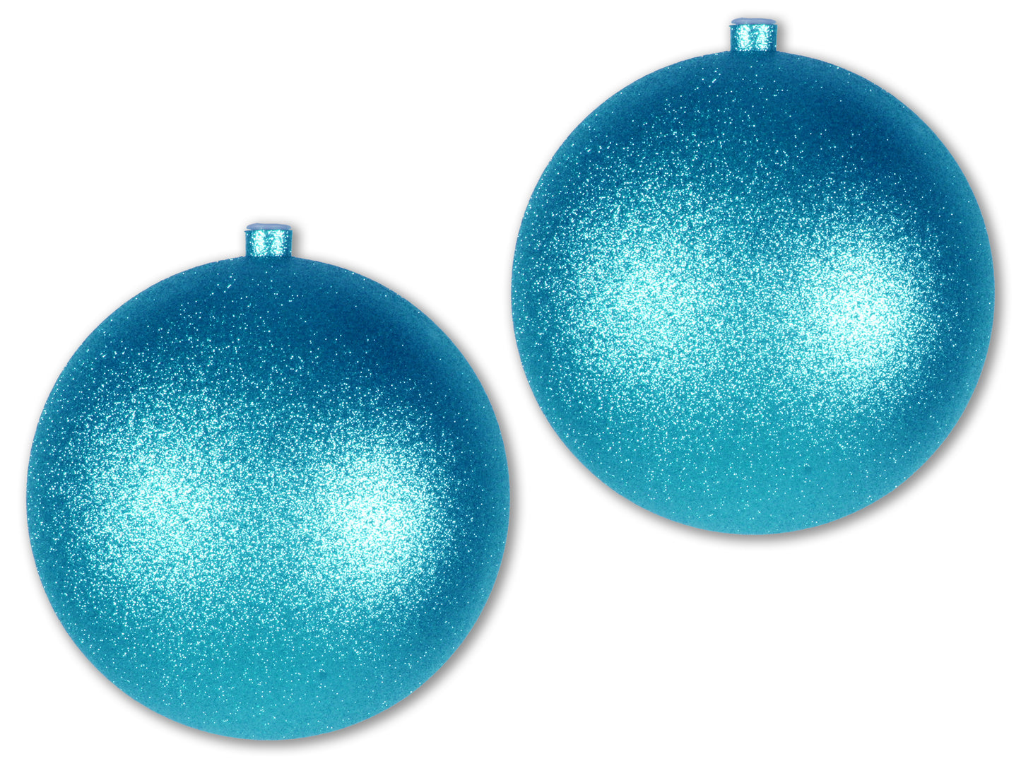 2 Pack 200mm 8" Aqua Glitter Ball Ornament with Wire