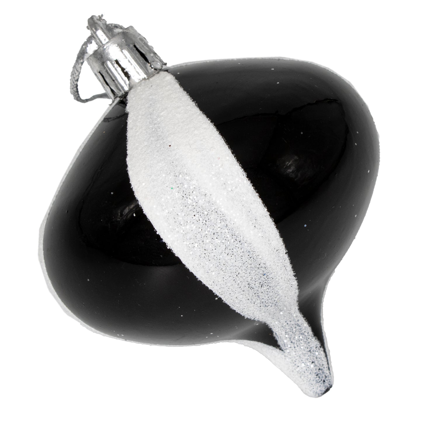 36 Pack Black Onion Ornament with Glitter Stripes