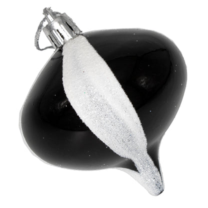 36 Pack Black Onion Ornament with Glitter Stripes