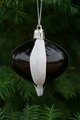 36 Pack Black Onion Ornament with Glitter Stripes