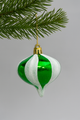 36 Pack Green Onion Ornament with Glitter Stripes