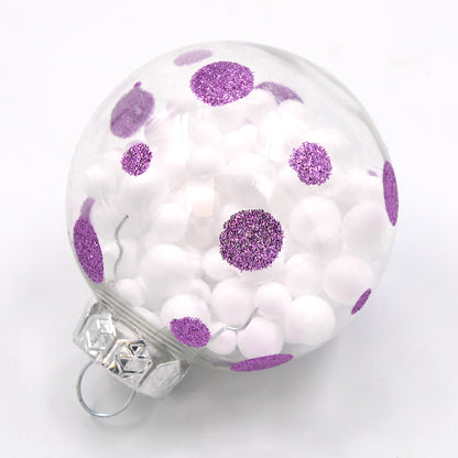 50 Pack Hot Pink, Purple, Teal, Lime Green and Clear Assorted Ball Ornaments