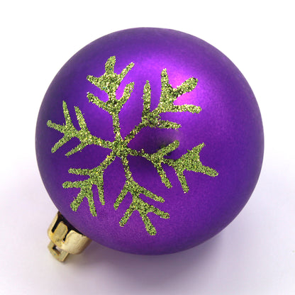 50 Pack Hot Pink, Purple, Teal, Lime Green and Clear Assorted Ball Ornaments