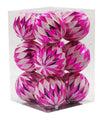 12 Pack Hot Pink and White Assorted Ball Ornaments