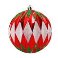 12 Pack Red, Green, White Assorted Ball Ornaments