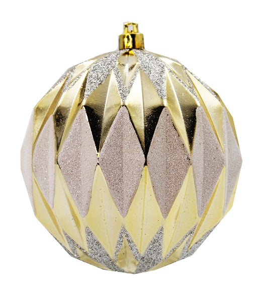 12 Pack Gold, Silver, White Assorted Ball Ornaments