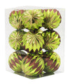 12 Pack Lime Green, Copper and Gold Assorted Ball Ornament