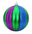 12 Pack Blue Purple and Green Assorted Ball Ornaments