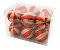 12 Pack Red and Gold Assorted Ball Ornaments