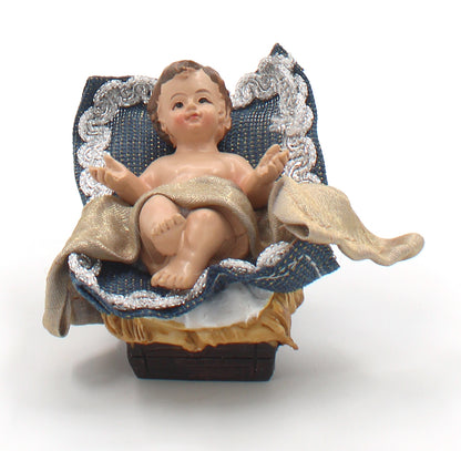 11 Piece 8" Blue Fabric Nativity