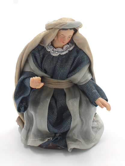 11 Piece 8" Blue Fabric Nativity