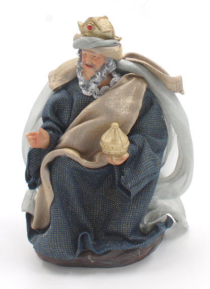 11 Piece 8" Blue Fabric Nativity