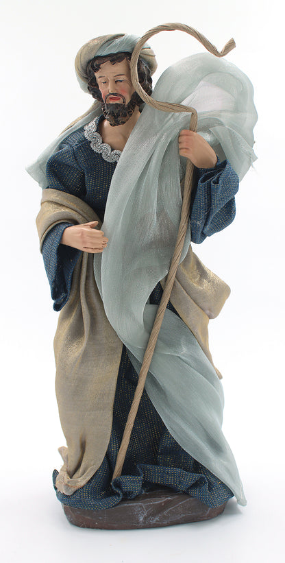 11 Piece 12" Blue Fabric Nativity