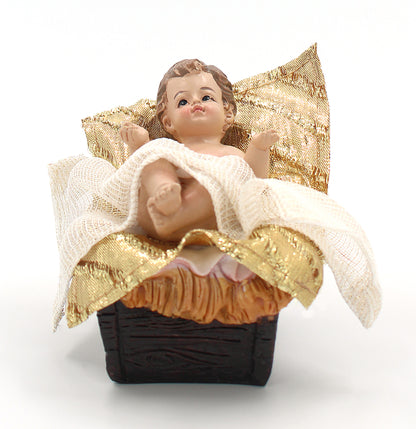 11 Piece 12" Gold Fabric Nativity Set