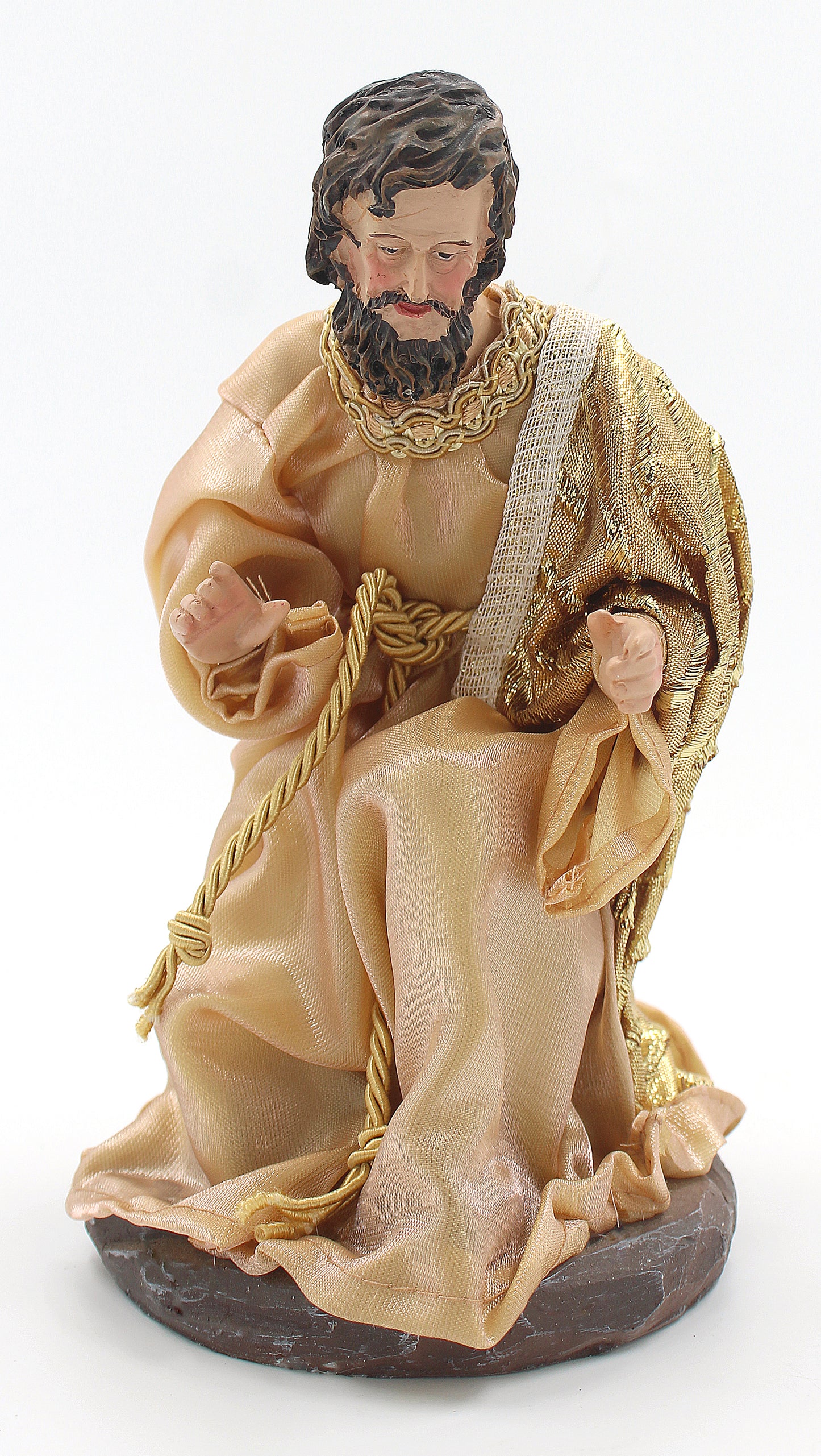 11 Piece 12" Gold Fabric Nativity Set