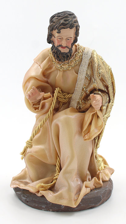 11 Piece 12" Gold Fabric Nativity Set