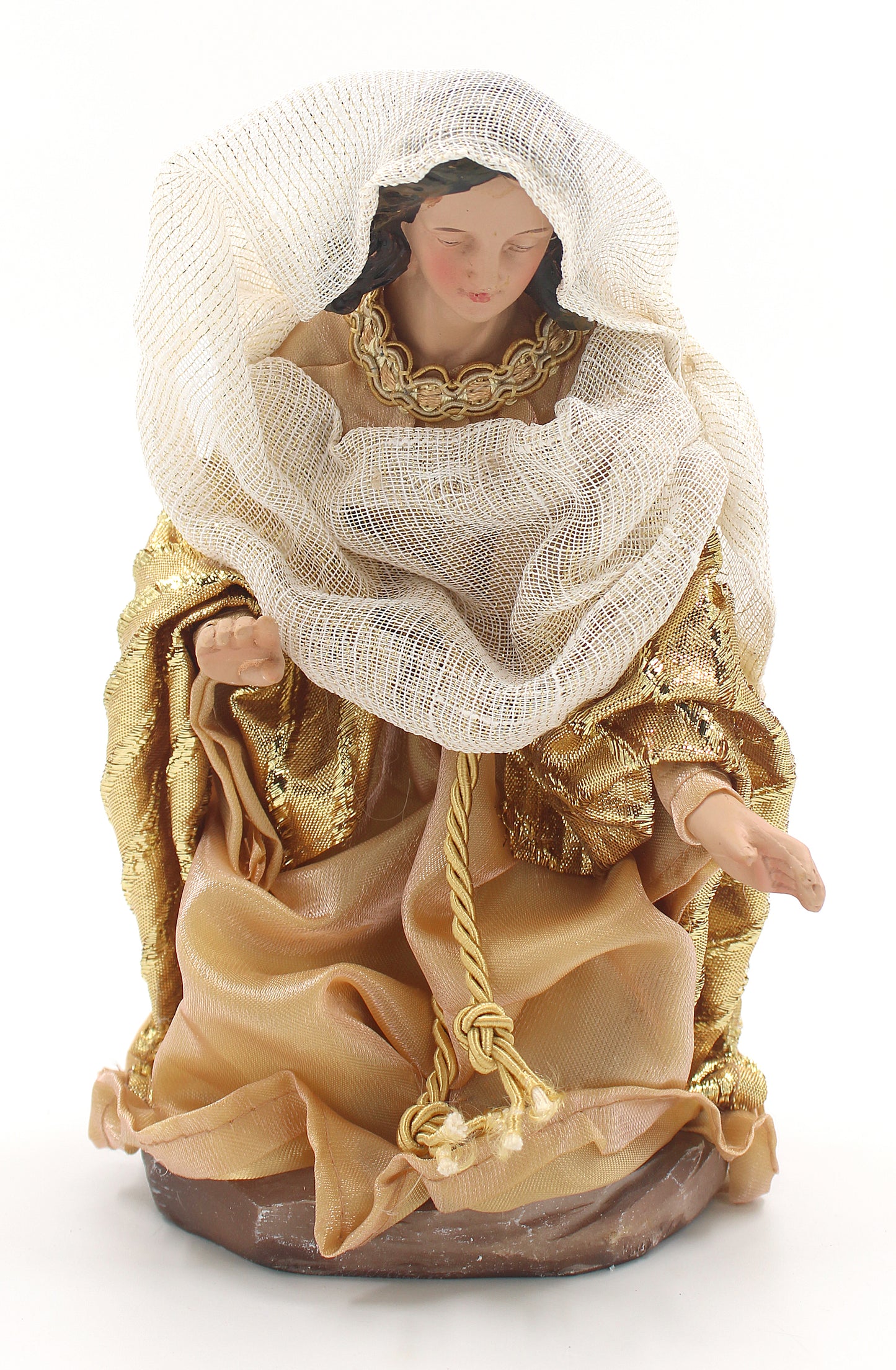11 Piece 12" Gold Fabric Nativity Set