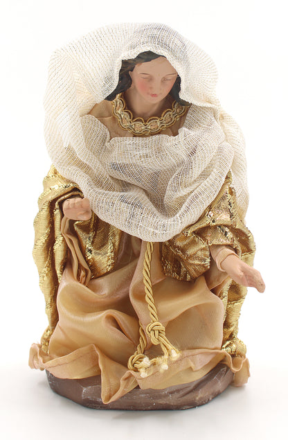 11 Piece 12" Gold Fabric Nativity Set