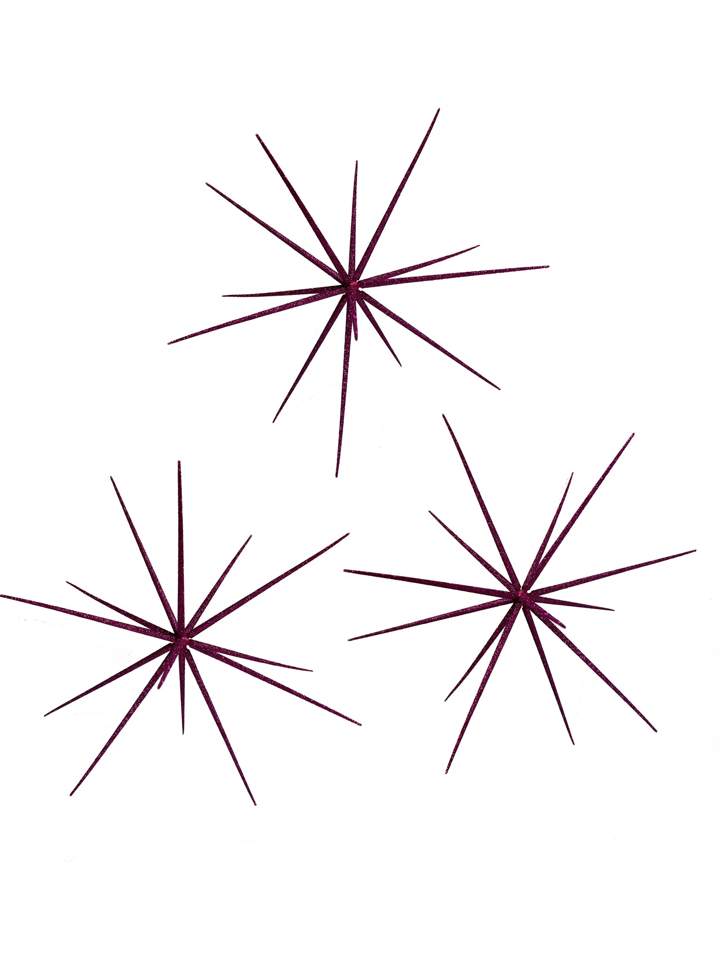 Set of 3 Pink Glittered 15" Starburst