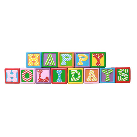 Multi Color Happy Holidays Letter Block
