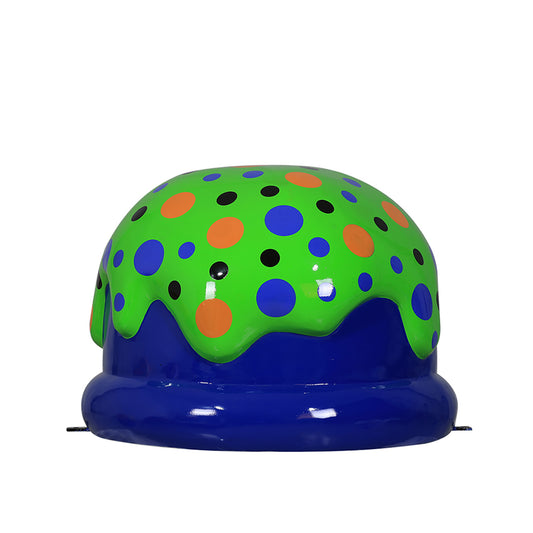 18" Candy Truffle Stool. Lime Green Frosting with Assorted Dots
