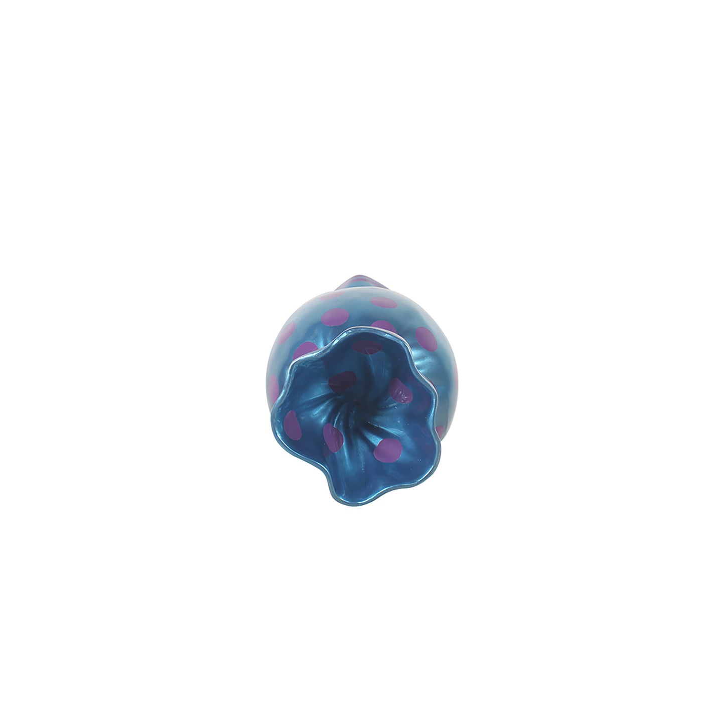 3' Wrapped Oval Candy with Light Blue Wrapper and Purple Polka Dots