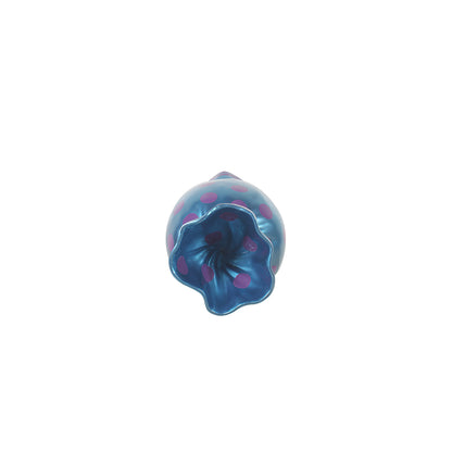 3' Wrapped Oval Candy with Light Blue Wrapper and Purple Polka Dots