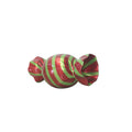 3' Wrapped Oval Candy with Red Wrapper and Lime Green Stripes