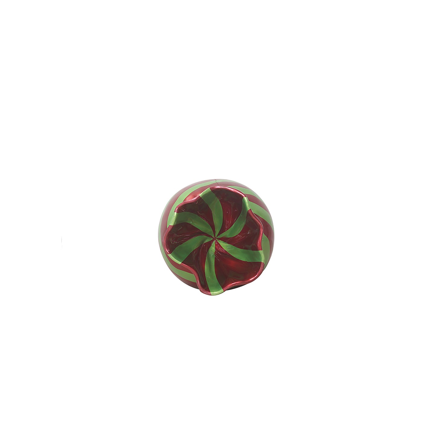 3' Wrapped Oval Candy with Red Wrapper and Lime Green Stripes