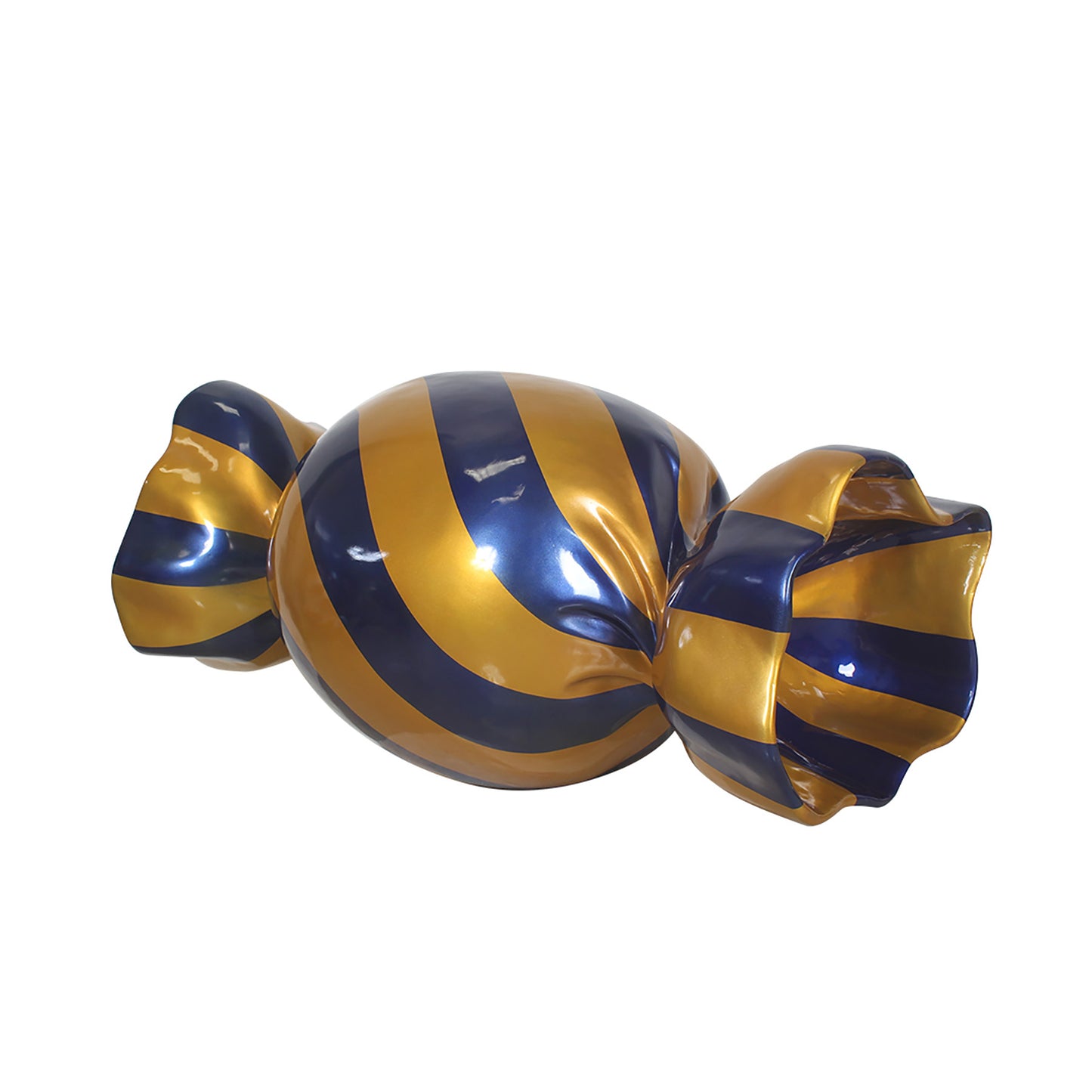 5' Wrapped Oval Candy with Blue Wrapper with Orange Stripes