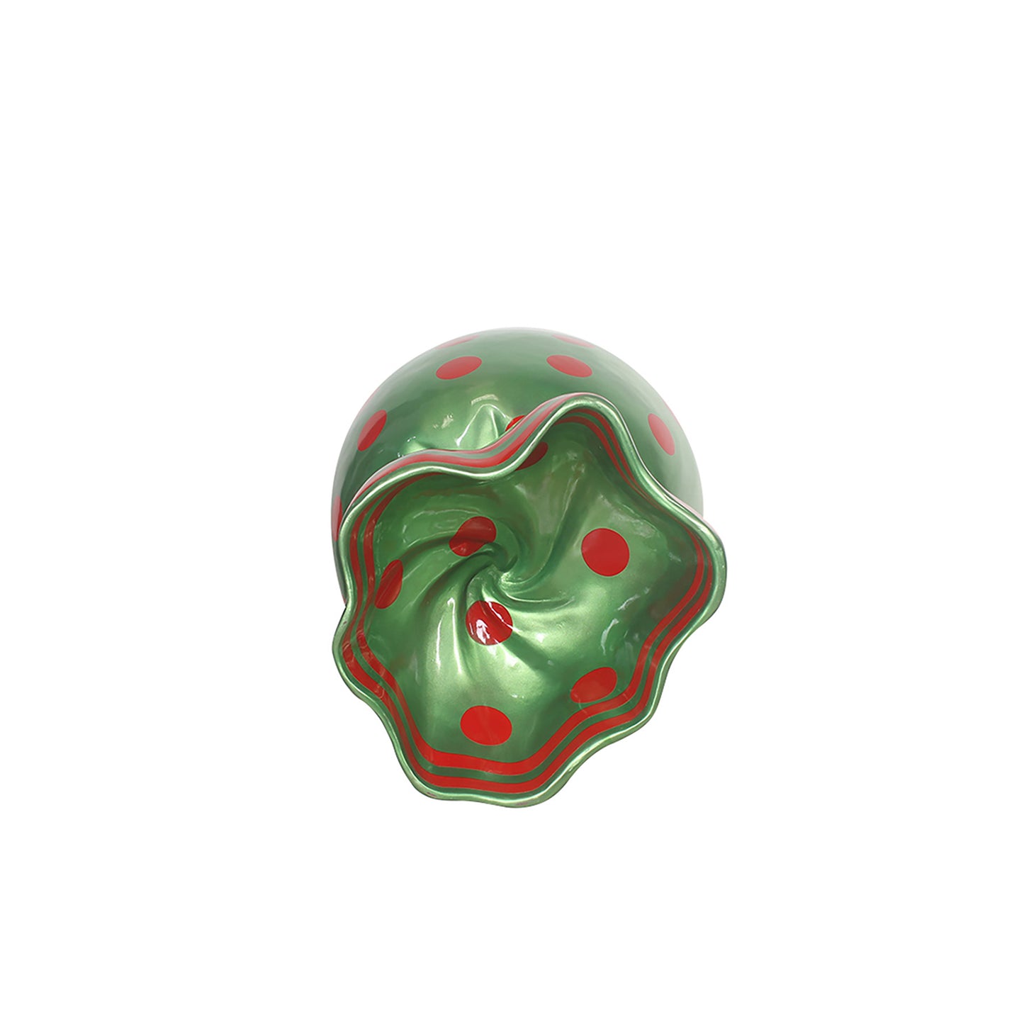 5' Wrapped Oval Candy with Green Wrapper with Red Polka Dots