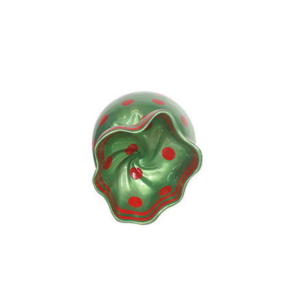 5' Wrapped Oval Candy with Green Wrapper with Red Polka Dots
