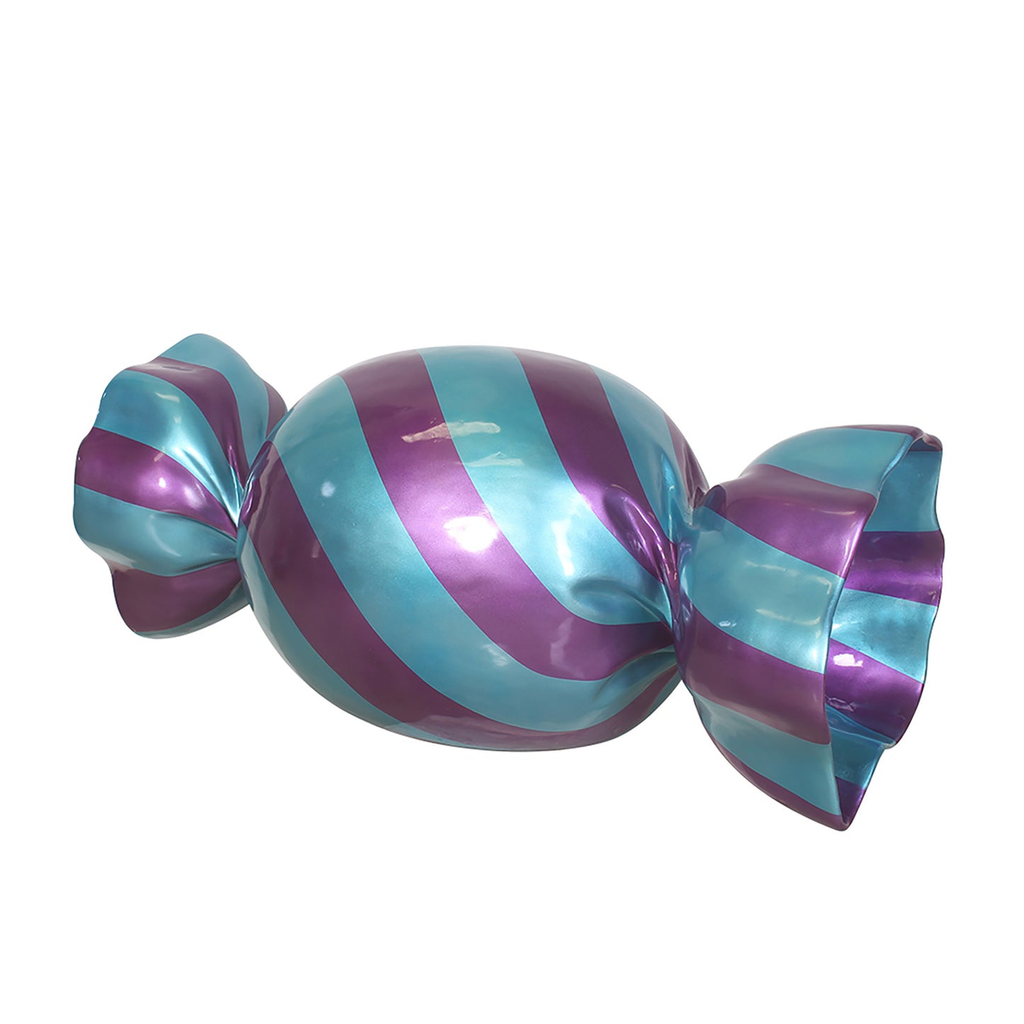 5' Wrapped Rectangle Candy with Purple Wrapper with Blue Stripes