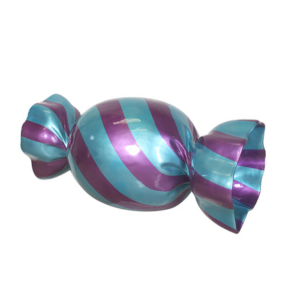 5' Wrapped Rectangle Candy with Purple Wrapper with Blue Stripes