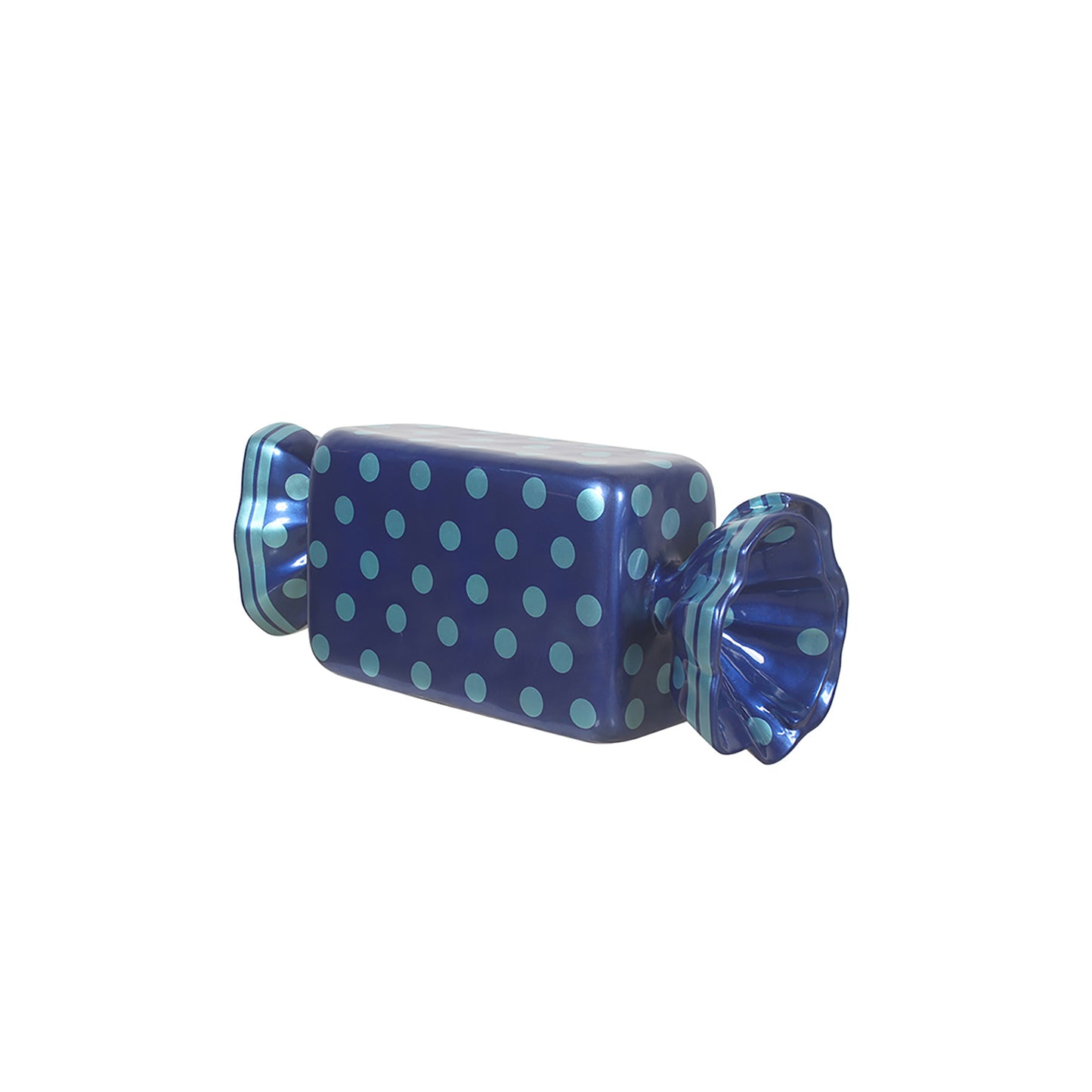 3' Wrapped Rectangle Candy with Blue Wrapper with Light Blue Polka Dots