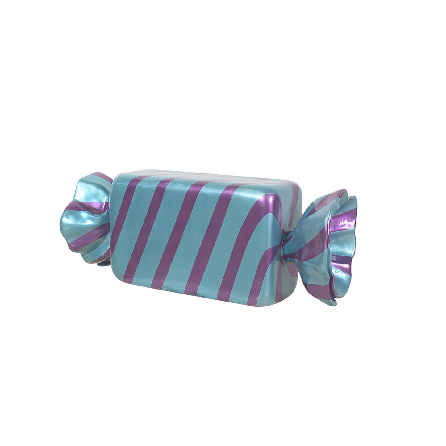3' Wrapped Rectangle Candy with Light Blue Wrapper with Purple Stripes