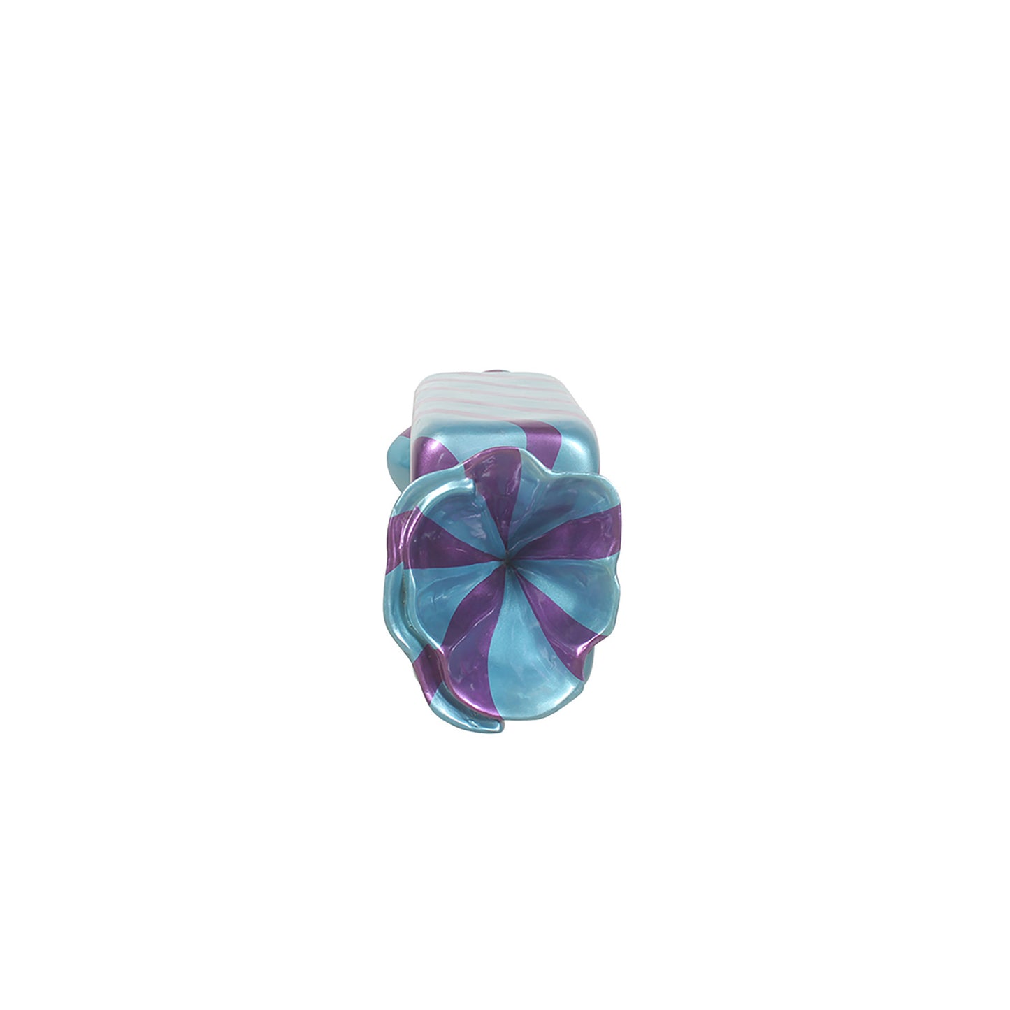 3' Wrapped Rectangle Candy with Light Blue Wrapper with Purple Stripes
