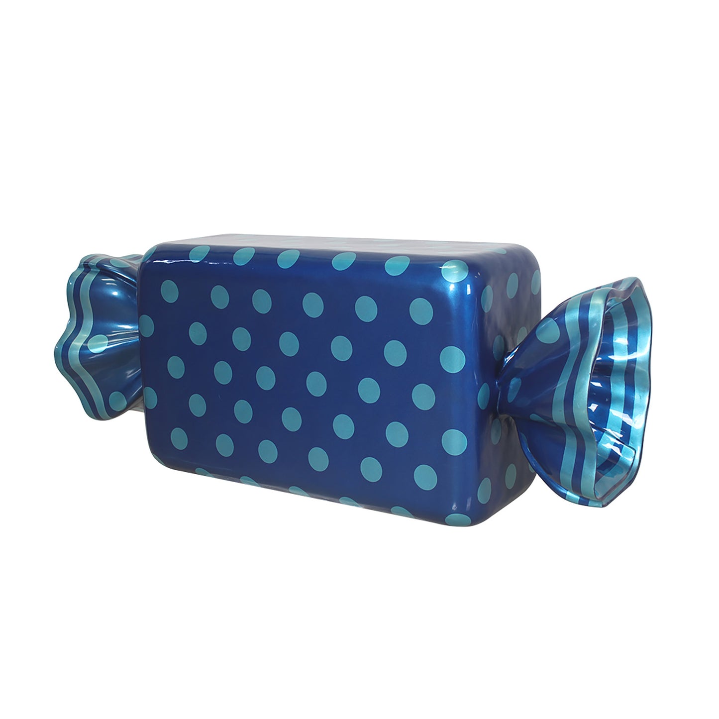 5' Wrapped Rectangle Candy with Blue Wrapper with Light Blue Polka Dots