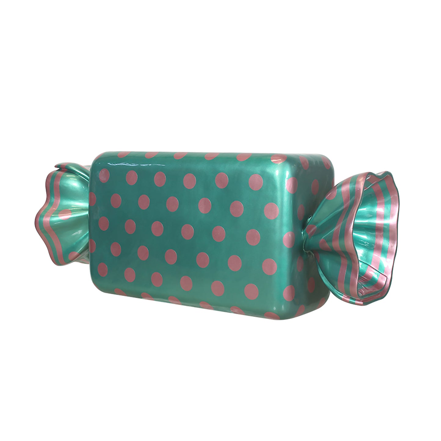 5' Wrapped Rectangle Candy with Mint Green wrapper with Pink Polka Dots