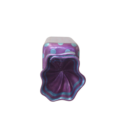 5' Wrapped Rectangle Candy with Purple Wrapper with Blue Polka Dots