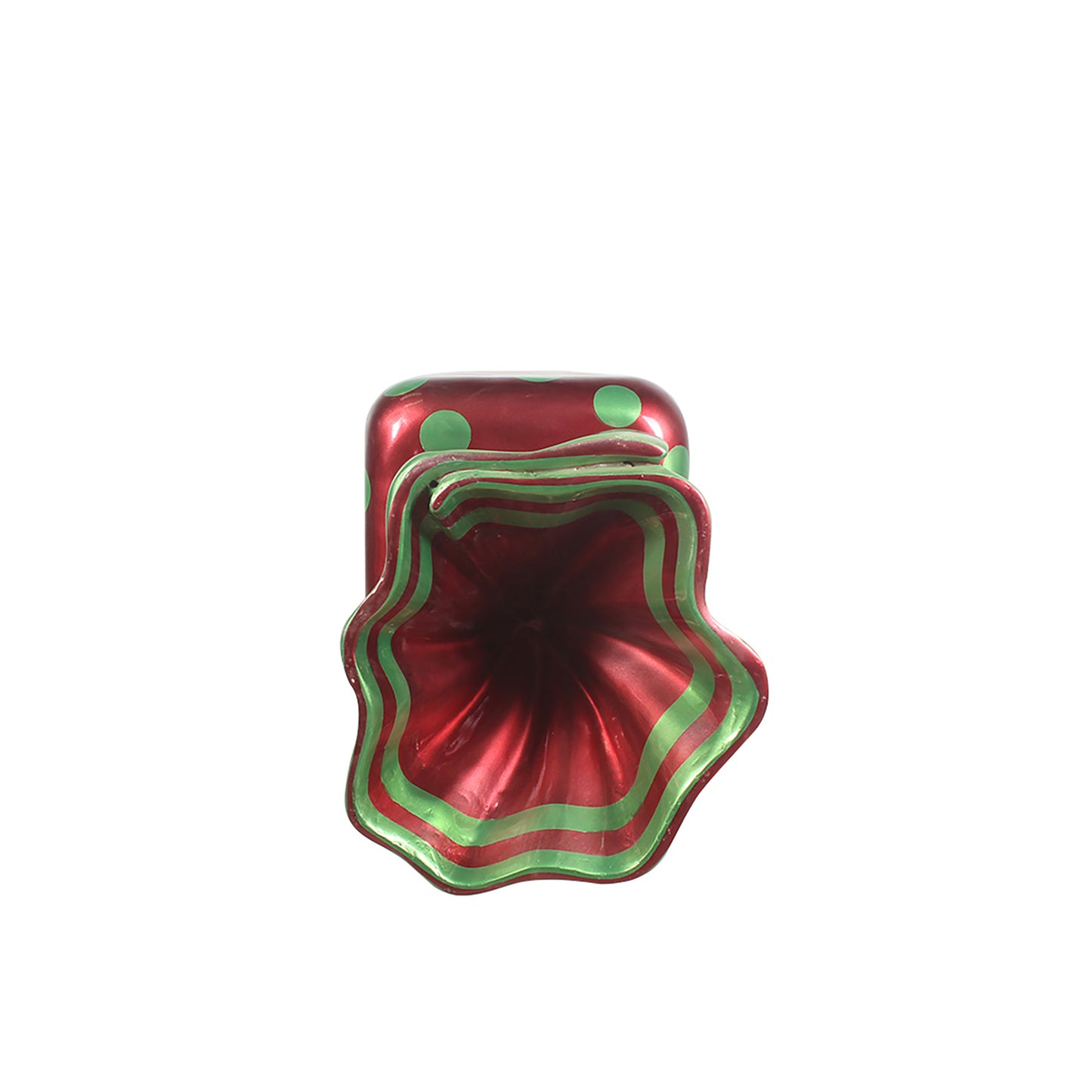 5' Wrapped Rectangle Candy with Red Wrapper with Green Polka Dots