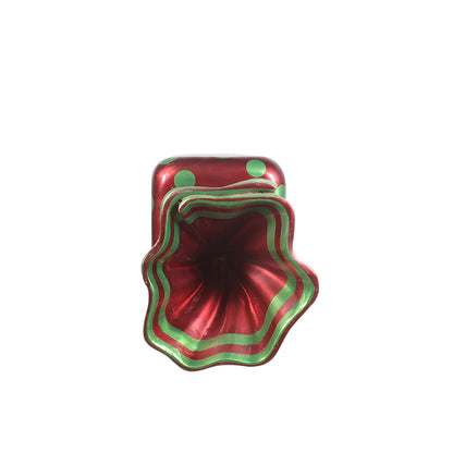 5' Wrapped Rectangle Candy with Red Wrapper with Green Polka Dots