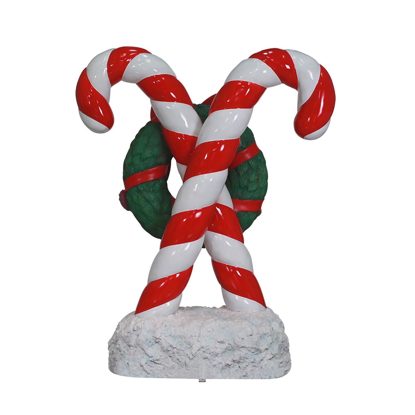 6' Candy Cane with Wreath