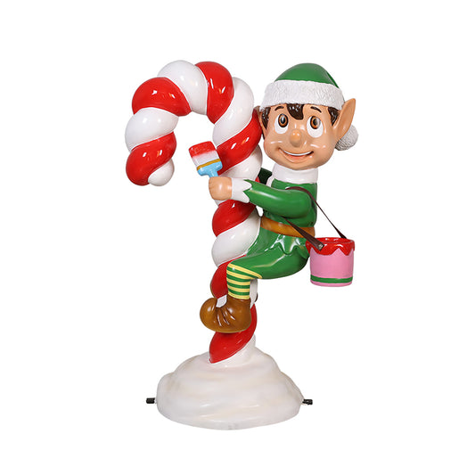 Elf Climbing Candy Cane 48"