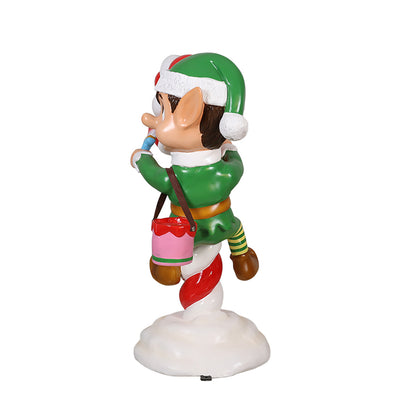 Elf Climbing Candy Cane 48"
