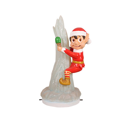56" Santa's Elf on Icicle in Red