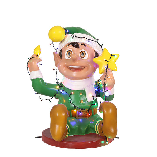 2.5' Elf Tangled in Lights