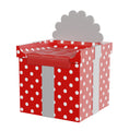 Red Gift Box Chair with White Polka Dots
