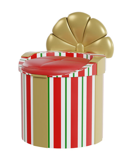 Gold, Red, White, and Green Gift Box Chair